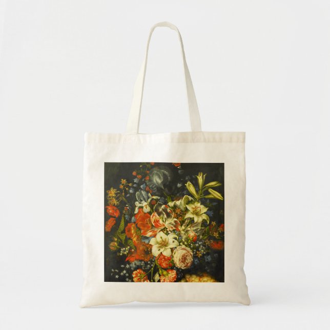 Bolso De Tela La vida con flores y fruta (Frente)