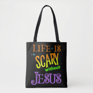 Bolso De Tela La vida da miedo sin Jesús Cristiano Halloween Co