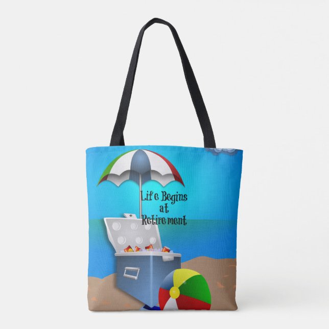 Bolso De Tela La vida empieza en la jubilación (Reverso)