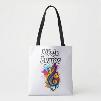 Bolso De Tela "La vida en letras" diseño de tipografía de notas