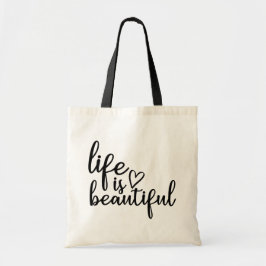 Bolso De Tela La vida es bella // Inspiradora cita