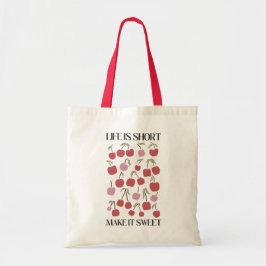 Bolso De Tela La vida es corta, haz que sea dulce cita Boho Flor