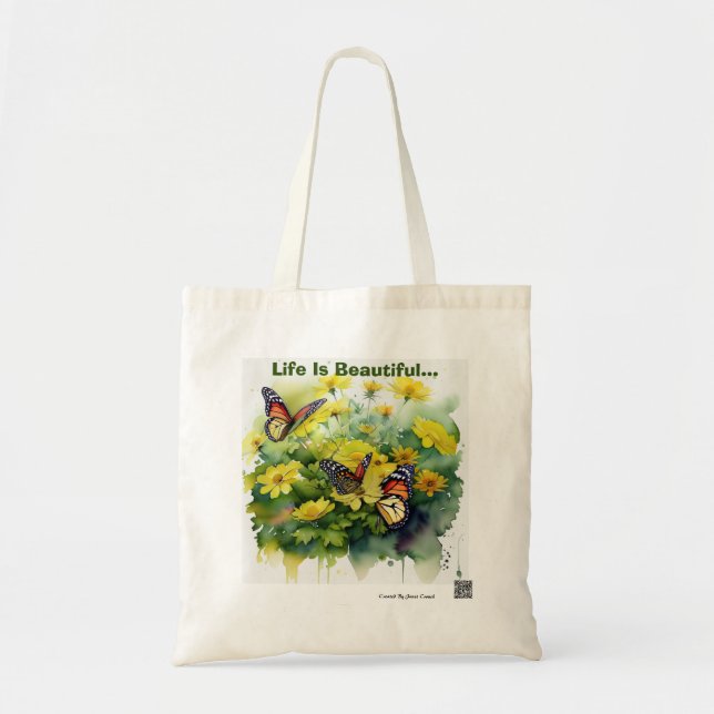 Bolso De Tela La vida es hermosa (Frente)