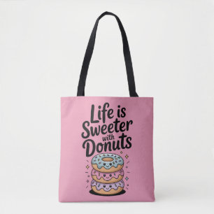 Bolso De Tela La Vida Es Más Dulce Con Donuts