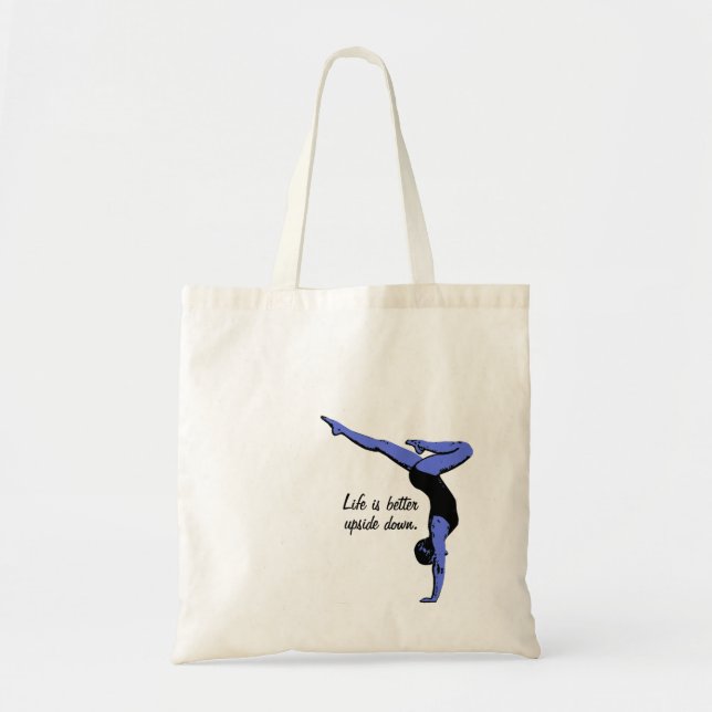 Bolso De Tela La vida es mejor al revés - handstand (Frente)