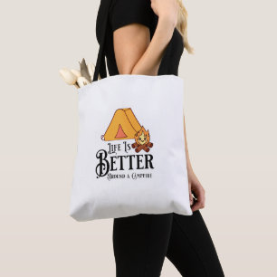 Bolso De Tela La vida es mejor alrededor de una fogata