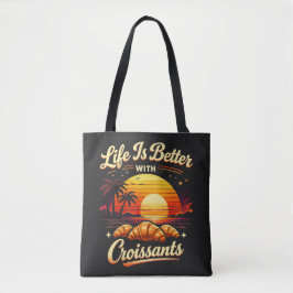 Bolso De Tela La vida es mejor con croissants