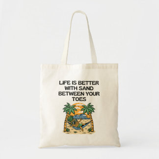 Bolso De Tela La vida es mejor con la arena entre tus dedos