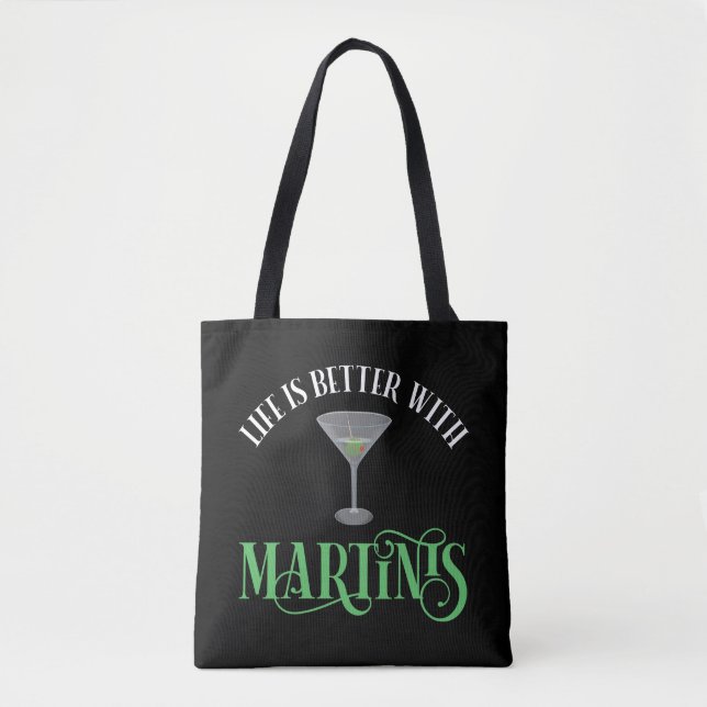 Bolso De Tela La vida es mejor con Martinis (Anverso)