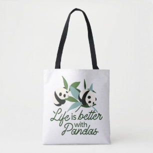 Bolso De Tela La vida es mejor con Panda