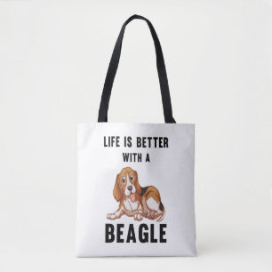 Bolso De Tela La vida es mejor con un Beagle