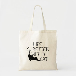 Bolso De Tela La vida es mejor con un gato