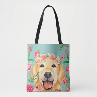Bolso De Tela La vida es mejor con un golden retriever