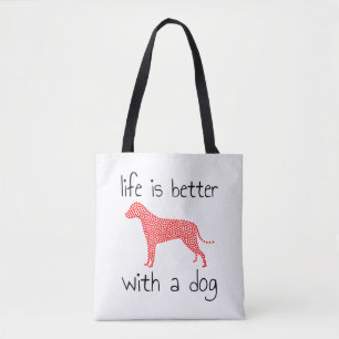 Bolso De Tela La Vida Es Mejor Con Un Perro - Los Amantes Del Pe