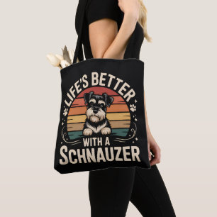 Bolso De Tela La vida es mejor con un Schnauzer