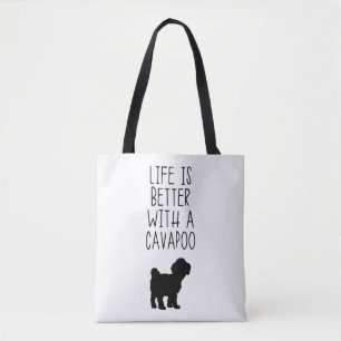 Bolso De Tela La Vida Es Mejor Con Una Cavapoo