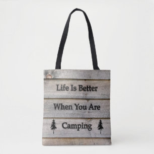 Bolso De Tela La vida es mejor cuando acampas