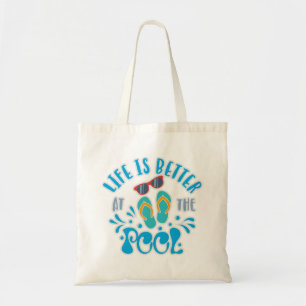 Bolso De Tela La Vida Es Mejor En El Diseño De La Piscina Para 
