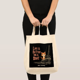 Bolso De Tela La vida es mejor en el diseño de un barco Katamara
