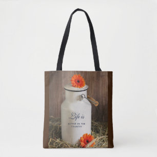 Bolso De Tela La vida es mejor en el país con leche puede