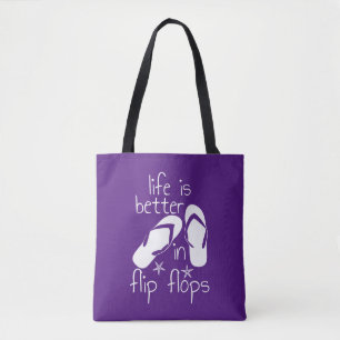 Bolso De Tela La Vida Es Mejor En Flip Flops