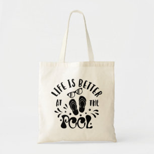 Bolso De Tela La Vida Es Mejor En La Piscina. Diseño de grupo d