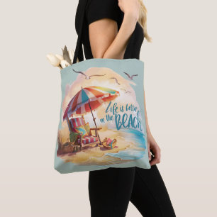 Bolso De Tela La vida es mejor en la playa