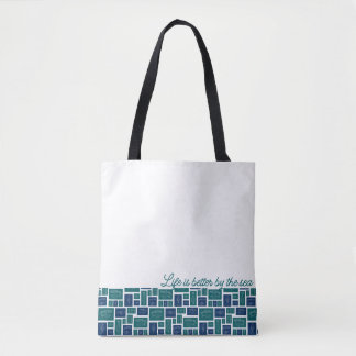 Bolso De Tela La vida es mejor junto al mar Patrón de peces cost