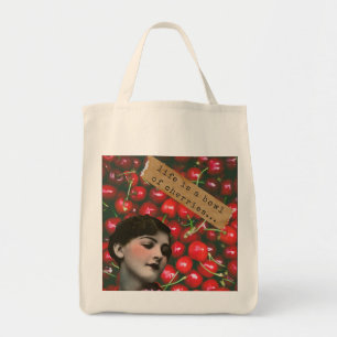 Bolso De Tela La vida es un bol de cerezas y arte alterado
