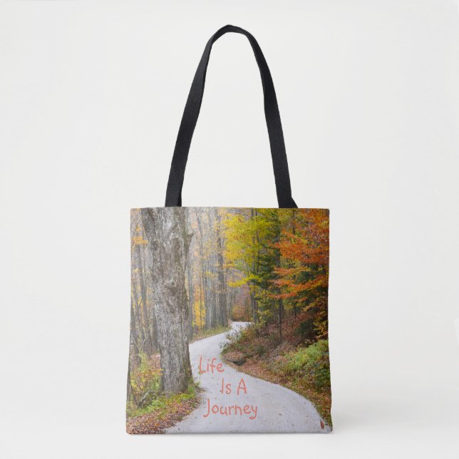 Bolso De Tela La Vida Es Un Viaje (Anverso)
