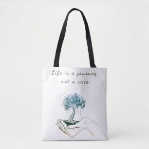 Bolso De Tela La vida es un viaje, no una carrera