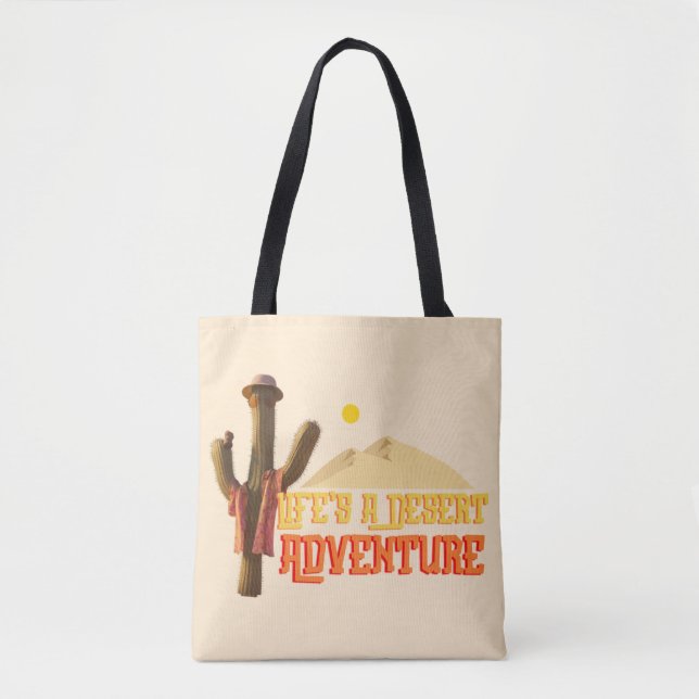 Bolso De Tela La vida es una aventura del desierto (Anverso)