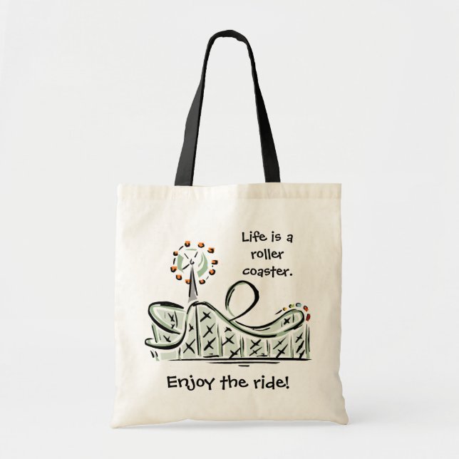 Bolso De Tela La vida es una montaña rusa. ¡Disfruta el paseo!  (Frente)