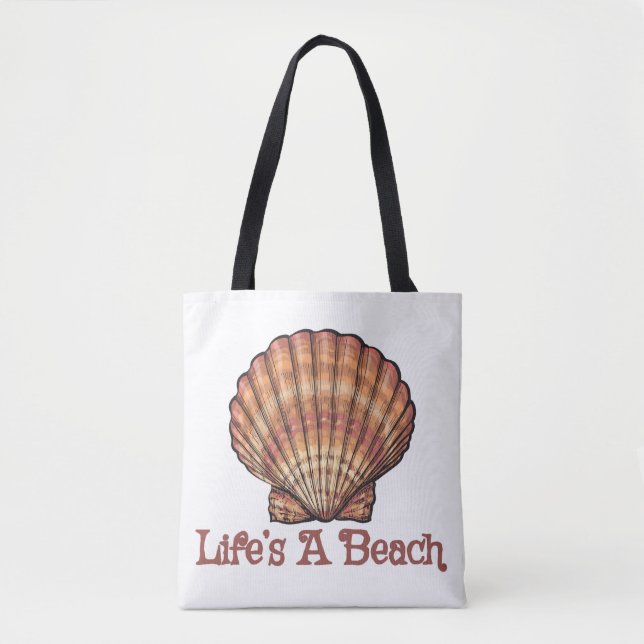 Bolso De Tela La vida es una playa (Anverso)