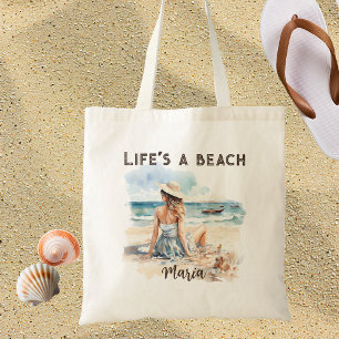 Bolso De Tela La vida es una playa personalizada