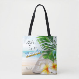 Bolso De Tela La vida es una playa - tropical