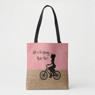 Bolso De Tela La Vida Está Viviendo - Viajar Sobre El Fondo De L