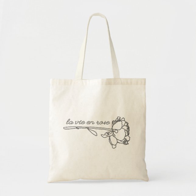 Bolso De Tela la vie en rosa (Frente)