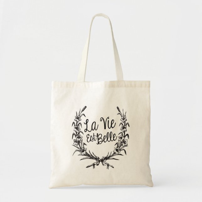 Bolso De Tela La Vie Est Belle (Frente)