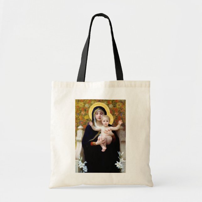 Bolso De Tela La Virgen de la Lily, Bouguereau (Frente)