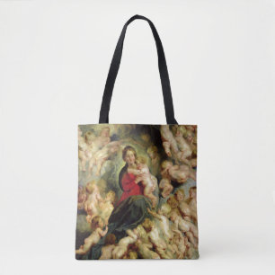 Bolso De Tela La Virgen y el niño rodeados