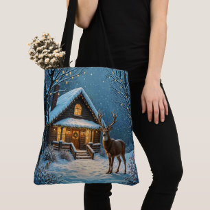 Bolso De Tela La visita de Navidad nevada de Big Buck