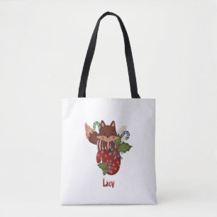 Bolso De Tela La zorra de bebé y los Navidades Mitten