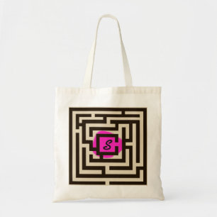 Bolso De Tela Laberinto colorido con rosa de encargo del