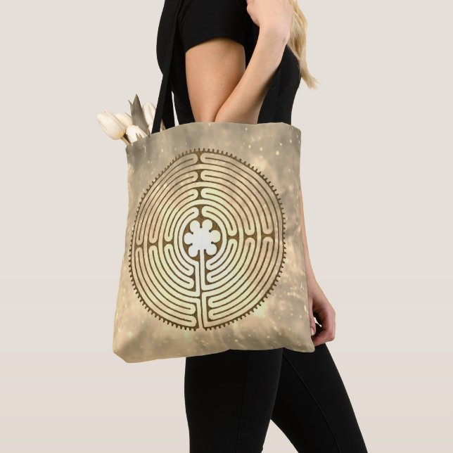 Bolso De Tela Laberinto de Chartres - Símbolo espiritual Antigüe (Detalle)