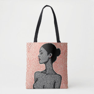 Bolso De Tela Laberinto de su despertar – Un retrato minimalista