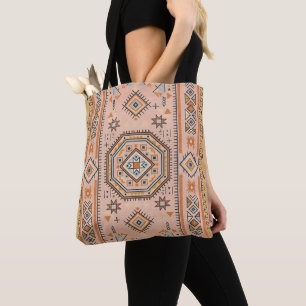 Bolso De Tela Laberinto Dorado – Geometría Marroquí Moderna