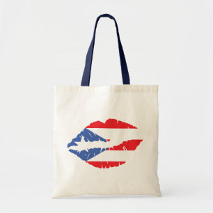 Bolso De Tela Labios de Bandera de Puerto Rico