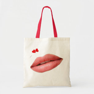 Bolso De Tela Labios rojos