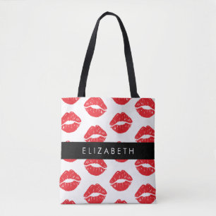 Bolso De Tela Labios Rojos, Labios Rojos, Patrón De Labios, Su N